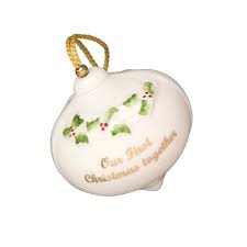But guys, halloween is tomorrow, we're too far from christmas! Belleek China Our First Christmas Ornament Crystal Classics
