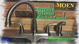 Most pullout sprayer faucets and faucets with separate sprayers come with a counterweight that attaches to the sprayer hose. How To Install A Moen Kitchen Faucet With Side Sprayer Youtube