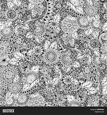 Henna paisley mehndi doodles design tribal black and white pattern. Seamless Floral Retro Vector Photo Free Trial Bigstock