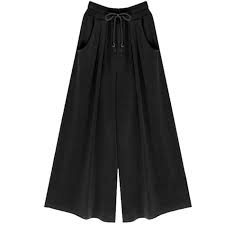 Taille 36 38 40 42 44. Femme Ete Casual Pantalons Jupe Culotte Pantalon De Jogging Taille Haute Pantacourt Large Noir1 Xl Noir Cdiscount Pret A Porter