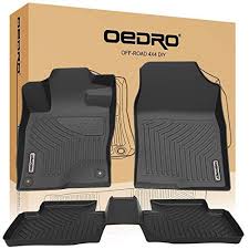 Oedro Floor Mats Fit For 2016 2019 Honda Civic Sedan Civic Hatchback Civic Type R Unique Black Tpe All Weather Guard Includes 1st And 2nd Row Front Rear Ful Honda Civic Sedan Civic Sedan Civic