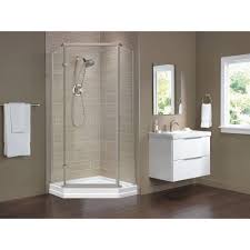 Delta 35 7 8 In X 35 7 8 In X 71 7 8 In Semi Frameless Hinged Neo Angle Shower Enclosure In Chrome 422061 Neo Angle Shower Enclosures Neo Angle Shower Shower Enclosure