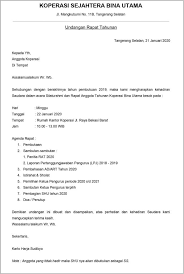 Contoh Surat Undangan Rapat Surat Undangan Buku