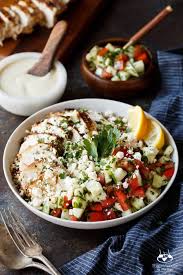 Mediterranean Chicken Quinoa Bowl Shared Appetite Recipe Healthy Bowls Mediterranean Recipes Mediterranean Diet Recipes