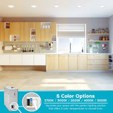 When you double the distance between a light source and the countertop surface the amount of light. Luxrite 6 Ultra Thin Square Led Recessed Lighting 5 Color Temperature Options Dimmable 12w Ic Rated Wet Rated Canless Etl Listed 6 Pack Wayfair