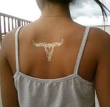 Texas Based Longhorn Tattoo White Color Longhorn Tattoo Feather Tattoos Bull Tattoos