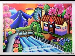 Banyak bentuk gunung untuk inspirasi menggambar dan mewarnai. Cara Menggambar Pemandangan Gunung Dan Sungai Paimin Gambar