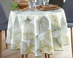 Linge De Table Motif Feuillages Linge De Table Toile Ciree Ronde Nappe