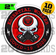 10 Pack Essential Worker Hard Hat Sticker Pack Nuclear Red Toxic Hazard Decals Amazon Com Hard Hat Stickers Gas Mask Essential Worker