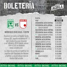 Santa fe cometió 2 errores y nacional los cobró: Boleteria Y Logistica Para El Partido Por Copa Contra Santa Fe Atletico Nacional