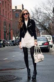White Dress Black Tights Fashion Lace White Dress White Dress Black Tights