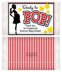 Ready To Pop Baby Shower Popcorn Wrappers Baby Shower Popcorn Wrappers