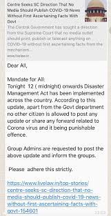 Link posts without a statement will be removed after 20 minutes. Live Law On Twitter A Fake Message With The Link Of A Livelawindia Report Is Still Going Viral In Whatsapp Groups Pls Do Not Share It Read This Report To Know More
