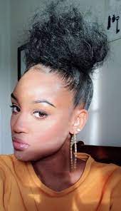 Messy Bun On Relaxed Hair Relaxed Hair Hair Fashion