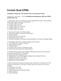 Melakukan musyawarah untuk mencapai mufakat d. Contoh Soal Cpns Docx