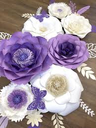 Flowers my etsy shop nursery decor purple paper flower nursery rose purple grey paper set of 9 paper flowers lilys paper roses nursery decor | etsy. Luxury And Impressive This Paper Flower Arrangement Is A Perfect Addition To Your Wall Decor Paper Flower Arrangements Flower Wall Wedding Paper Flower Wall