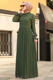 Nayla Collection Kusakli Haki Tesettur Elbise 6125hk Tesetturisland Com Elbise Elbise Modelleri Moda Stilleri