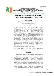 19abudin nata, pendidikan dalam perspektif hadits, (jakarta: Pdf Konsep Dasar Pendidikan Islam Anak Usia Dini Persfektif Hadits