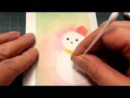 クリスマスカードに 雪だるまの描き方 パルてるアート 広島 描き方vol 67 youtube クリスマスカード パステルアート パステル