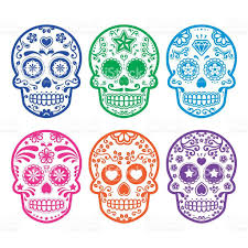 Vector Icon Set Of Decorated Skull Tradition In Mexico Colorful Sugar Skull Tattoos Skull Icon Simple Skull