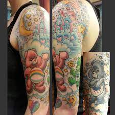 Bear head and icosidodecahedron tattoo on the left arm. Tattoo Ideas For Women S Ears Arms And Feet You Ll Want This Year Care Bear Tattoos Sleeve Tattoos Bear Tattoo