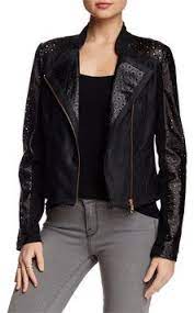 Steve Madden Black Perforated Sleeve Faux Moto Jacket Size 12 L 31 Off Retail Leather Jacket Jackets Leather Dresses