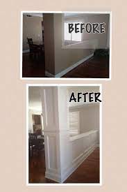 In this article, we'll show you how to install trim on the walls and ceiling first, then add the crown. 7 Diy Half Wall Transformations That Will Inspire You Renovation Diy Home Improvement Home Remodeling