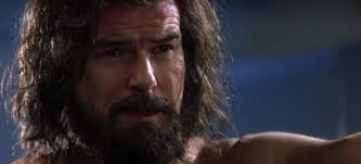 The beard progressively grows throughout the piece, he explains. Pierce Brosnan The Movie Evangelist
