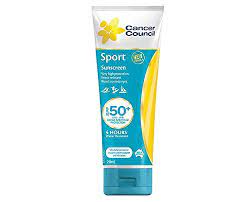 Apply sunscreen to remaining exposed areas of skin. Cancer Council Sport Sunscreen Spf 50 Sport 250ml Tube Very High Protection Uva Uvb Broad Spectrum Protection Buy Online In Dominica At Dominica Desertcart Com Productid 45497952