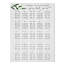 Lush Leaves Elegant 25 Table Wedding Seating Chart Zazzle Com In 2020 Seating Chart Wedding Wedding Seating Lush Leaves