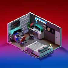 Awesome 3d Gaming And Chill Room From Itsvertexy And Dopeg Gamingforsetups 3d Gaming Rooms Media Photos Videos Chill Room Game Room Design Bedroom Setup