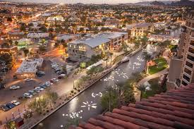 Views From The Rooftop Pool Of The Scottsdale Waterfront Residences In Old Town Scottsdale Arizona Scottsdale Waterfront Old Town Scottsdale Rooftop Pool