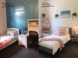 An accent wall with a gold chevron pattern will work wonders for a small bedroom. Diy Home Decor Project Girl S Room To Teenage Retreat Makeover Interiors Made Beautiful
