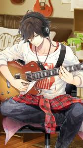 Black And White Anime Boy With Guitar Anime And Manga Fandom Anime Drawings Boy Anime Cute Anime Guys