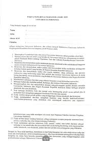 Integrity pact) adalah pernyataan atau janji kepada diri sendiri tentang komitmen melaksanakan seluruh tugas dalam konteks pengadaan barang/jasa pemerintah, pakta integritas merupakan surat pernyataan yang berisi ikrar untuk mencegah dan tidak melakukan. Ui Soal Pakta Integritas Mahasiswa Baru Jadi Polemik Itu Bukan Dokumen Resmi Kumparan Com