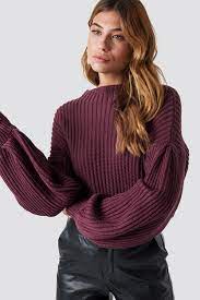 Based in byron bay, australia. Na Kd Balloon Sleeve Knitted Sweater Test Burgundy Modesens