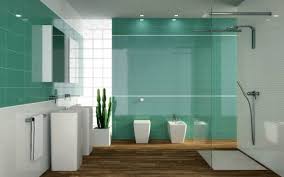 Badezimmer Grun Fliesen Duschkabine Glas Weisse Badmobel Moderne Badezimmer Farbe Badgestaltung Badezimmer Farben