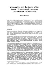 Tikait said that only a few private companies are getting benefits in the valley, and farmers who are opposing this are being labelled as terrorists. Pdf Abrogation And The Verse Of The Sword Countering Extremists Justification For Violence