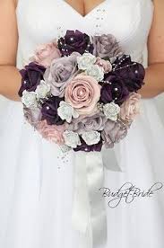 Black And Silver Wedding Bouquet Plum Lavender And Silver Wedding Flower Brides Bouquet With Roses Orchids Pearls Ca Rose Gold Wedding Flowers Lavender Wedding Flowers Plum Wedding Bouquet