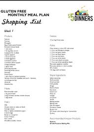 Gluten Free Meal Plan Shopping List Grocery Foods Food Gluten Free Meal Plan Grocery Foods Monthly Meal Planning
