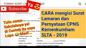 Maybe you would like to learn more about one of these? Tulis Nama Sekolahnya Ya Contoh Surat Lamaran Dan Pernyataan Cpns Kemenkumham 2019 L Slta Sma Youtube