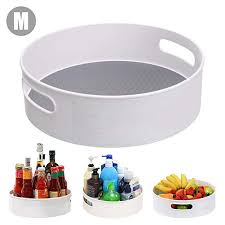 Ooouse Lazy Susan Drehteller Kunststoff Drehbar Multifunktional Drehbare Ablage Passend Fur Schrank Kuhlschrank Kuche Bade Lazy Susan Kunststoff Ablage