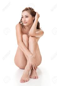 Mujer Asiática Desnuda Sentada En El Suelo Blanco Del Estudio. Fotos,  retratos, imágenes y fotografía de archivo libres de derecho. Image 30942571