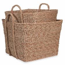 2 Paniers Tresses Carres L39 Et L45 Cm Tribu Cestas Muebles De Comedor Ropa De Hogar