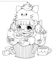 coloriage coloring cupcake fille kawaii chibi pages cute coloriages animaux