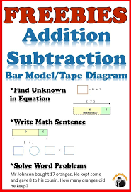 Free Math Worksheets Grade 1 2 Learn To Add Subtract And Solve Word Problems With Bar Models Tape Diag Solving Word Problems Math Word Problems Word Problems