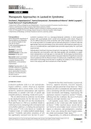 Pdf Therapeutic Approaches In Locked In Syndrome