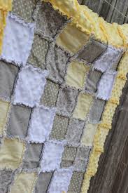 Yellow Gray Rag Quilt Blanket Damask Pokda Dot Perfect Baby Shower Gift Or Birthday Gift Gorgeous Neutral Nursery Crib Bedding Quilt Rag Quilt Quilt Blanket Quilts