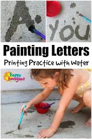 Kid activities, crafts and printables for fun learning and creativity. Painting Letters With Water A Fun Pre Writing Activity For Kids Pre Writing Activities Writing Activities For Preschoolers Preschool Activities