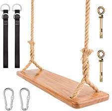To set the poles for a swing heavy enough to support larger bodies, dig your footings deep enough to support. Amazon Com Wooden Swing Yangbaga Hanging Tree Swings Wood Swings Seat 23 6 X7 7 X1 To Adult Kids Children With Adjustable Hemp Rope Plus Tree Straps 86 6 126inch And 2 Carabiner Hooks For Park Or Home For Kids